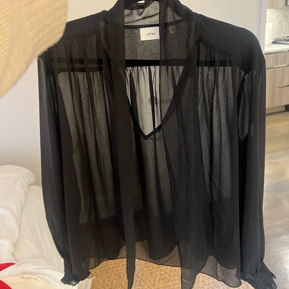 Wilfred Chiffon Bowtie Blouse (XS)